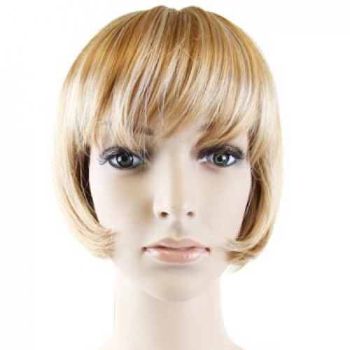 Human Hair Lace Front Wig Straight Golden Blonde