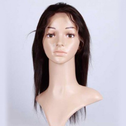 Glueless Human Hair Full Lace Wig Straight Blonde Highlight