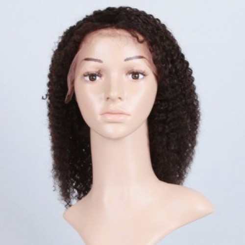 Glueless Human Hair Full Lace Wig Curly Natural Black