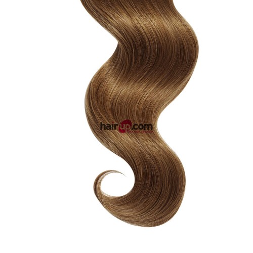 18" Golden Brown(#12) 7pcs Clip In Human Hair Extensions