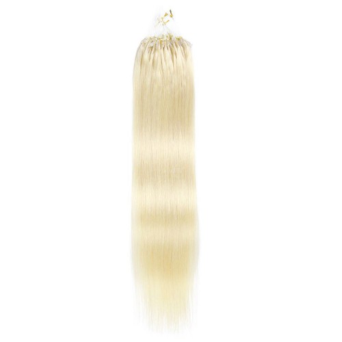 22" White Blonde(#60) 100S Micro Loop Human Hair Extensions