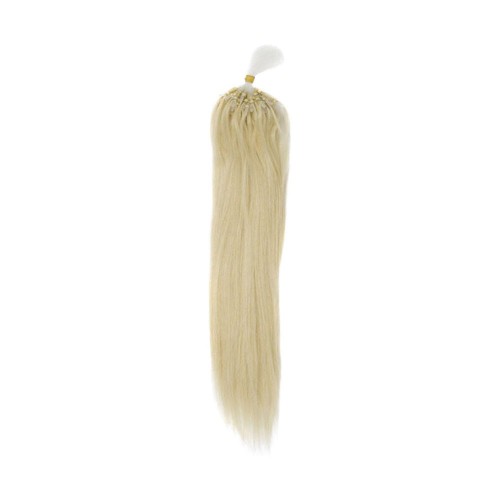 20" Bleach Blonde(#613) 100S Curly Micro Loop Remy Human Hair Extensions