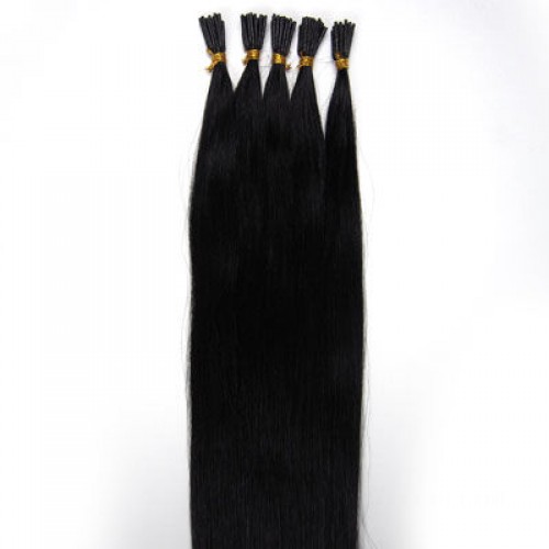 22" Natural Black(#1b) 100S Stick Tip Remy Human Hair Extensions