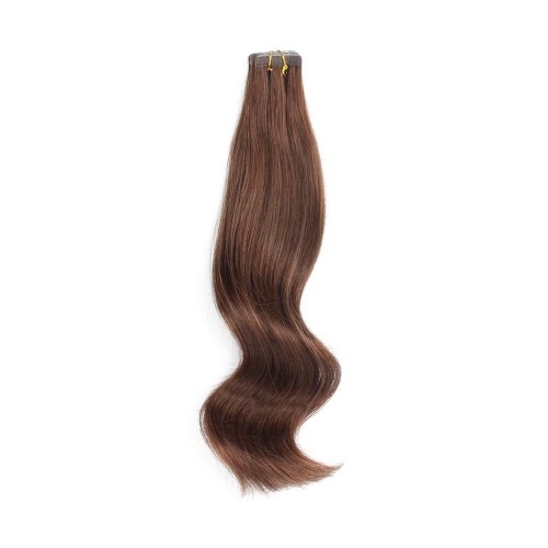 22" Medium Brown(#4) 20pcs Tape In Remy Human Hair Extensions