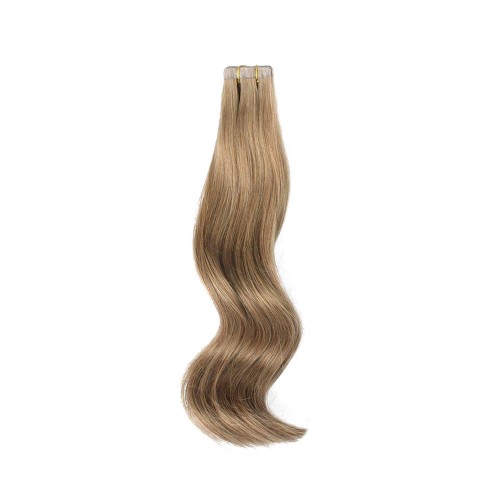 22" Ash Brown(#8) 20pcs Tape In Remy Human Hair Extensions