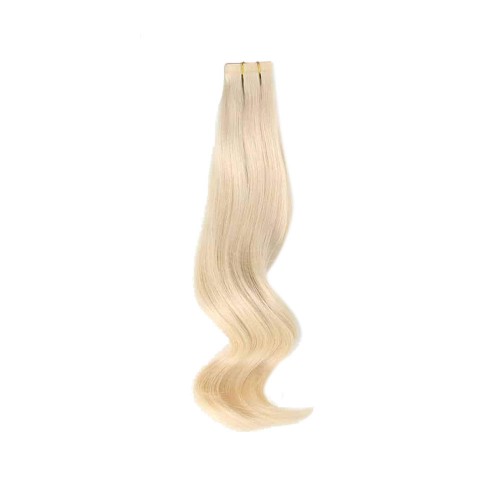 24" White Blonde(#60) 20pcs Tape In Human Hair Extensions