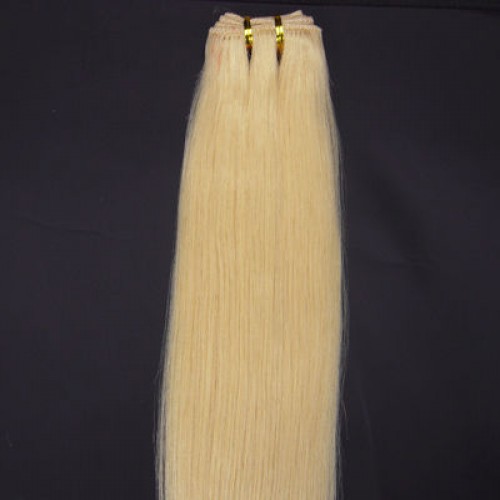 18" Bleach Blonde(#613) Light Yaki Indian Remy Hair Wefts