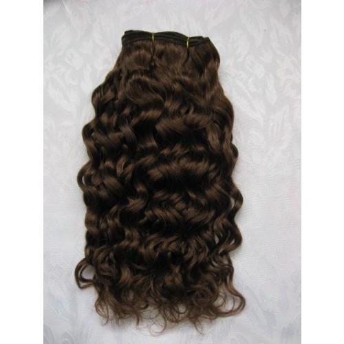 10" Medium Brown(#4) Curly Indian Remy Hair Wefts