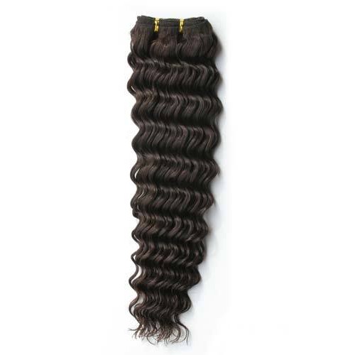 14" Dark Brown(#2) Deep Wave Indian Remy Hair Wefts
