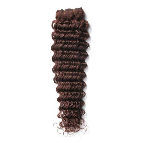 12" Medium Brown(#4) Deep Wave Indian Remy Hair Wefts