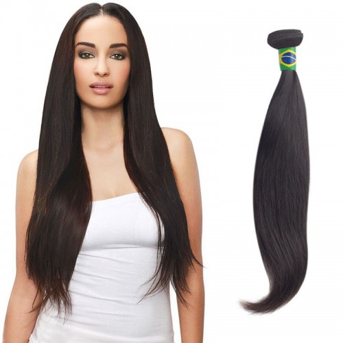 10 Inches Straight Natural Black Virgin Brazilian Hair