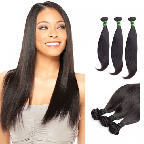 14/16/18 Inches Straight Natural Black Virgin Brazilian Hair