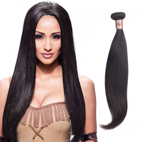 16 Inches Straight Natural Black Virgin Peruvian Hair