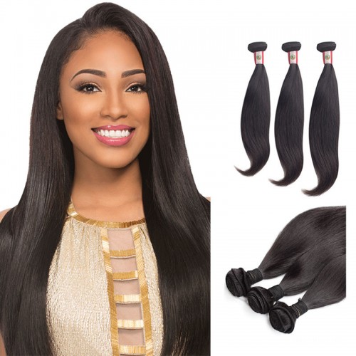 16/18/20 Inches Straight Natural Black Virgin Peruvian Hair