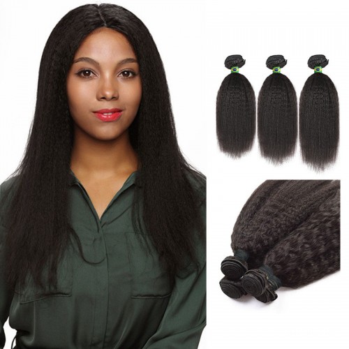 10/12/14 Inches Kinky Straight Natural Black Virgin Brazilian Hair