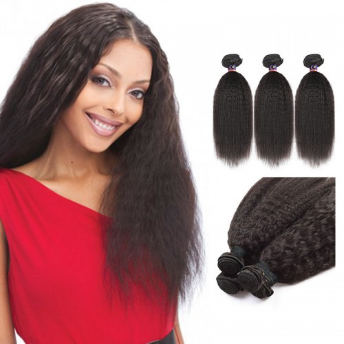 10 Inches*3 Kinky Straight Natural Black Virgin Malaysian Hair