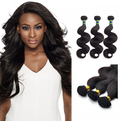 10/12/14 Inches Body Wave Natural Black Virgin Brazilian Hair