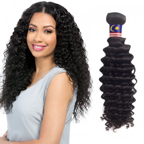 20 Inches Deep Curly Natural Black Virgin Malaysian Hair
