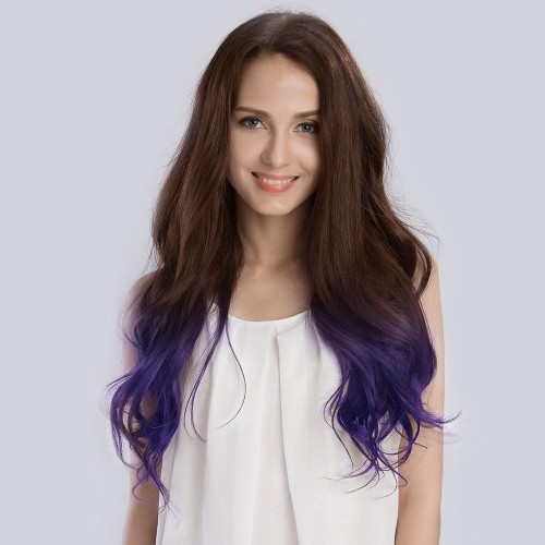 20" Ombre(#4/Violet) 7pcs Remy Clip In Hair Extensions-KINGHAIR