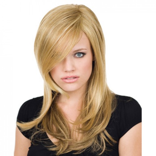 Human Hair Full Lace Wig Straight Golden Blonde