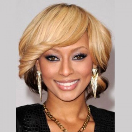 Celebrity Human Hair Full Lace Wig Wavy Blonde Highlight