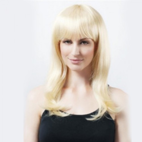 Synthetic Hair Wig Straight Bleach Blonde