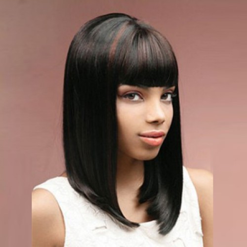 African American Hair Wig Straight Jet Black