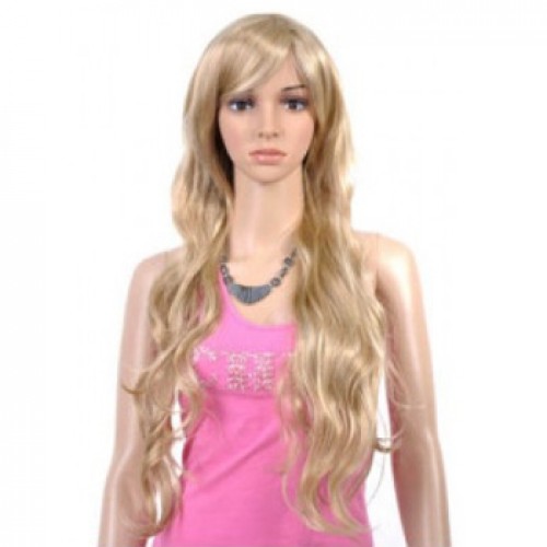 Synthetic Hair Wig Wavy Ash Blonde