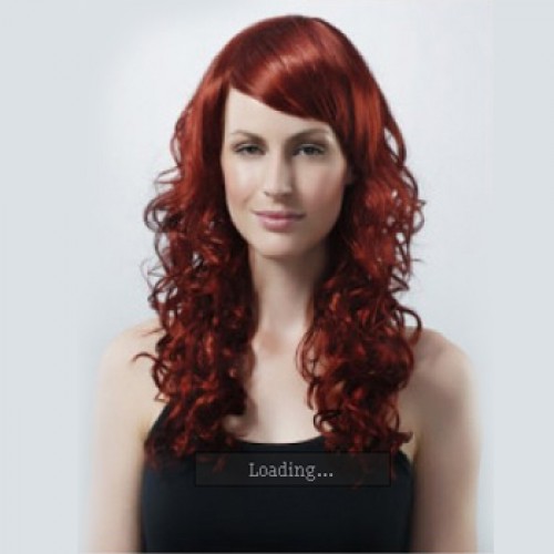 Synthetic Hair Wig Curly Brownish Red