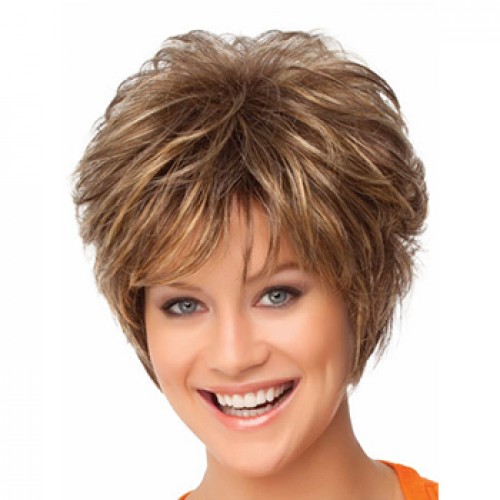 Synthetic Hair Wig Curly Medium Brown