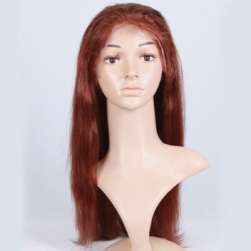Glueless Human Hair Full Lace Wig wavy Strawberry Blonde