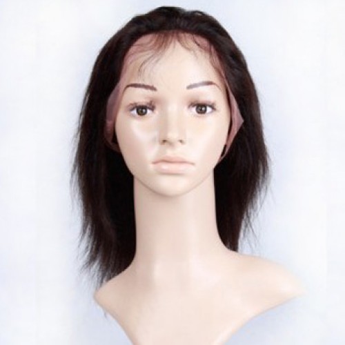Glueless Human Hair Full Lace Wig Wavy Dark Auburn