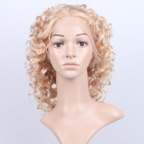 Glueless Human Hair Full Lace Wig Wavy #1B/30