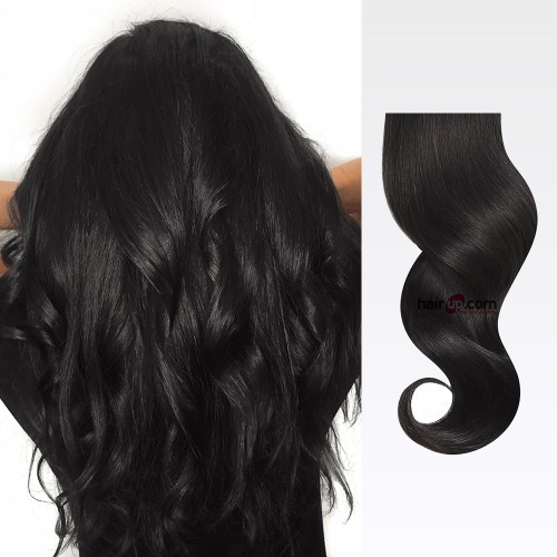 24" Natural Black(#1b) 12pcs Clip In Remy Human Hair Extensions