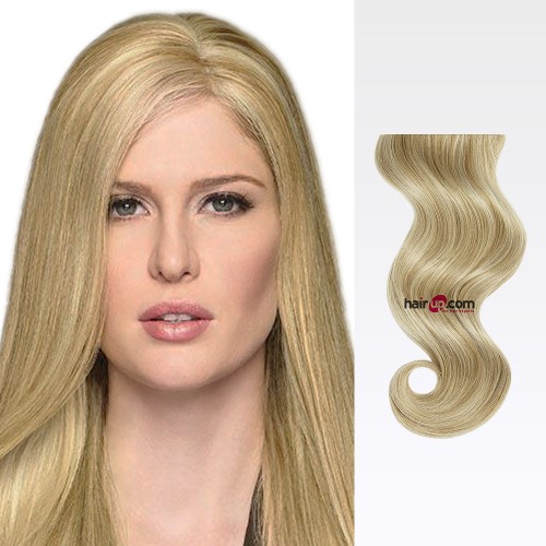 18" Blonde Highlight(#18/613) 7pcs Clip In Human Hair Extensions