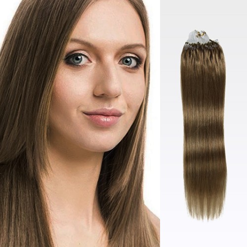 20" Golden Brown(#12) 100S Micro Loop Remy Human Hair Extensions