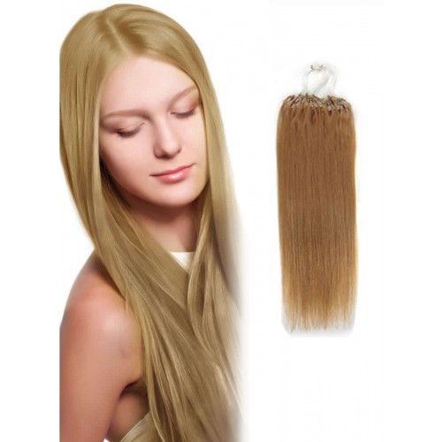 16" Strawberry Blonde(#27) 100S Micro Loop Remy Human Hair Extensions