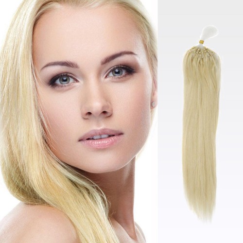 24" Bleach Blonde(#613) 100S Micro Loop Remy Human Hair Extensions