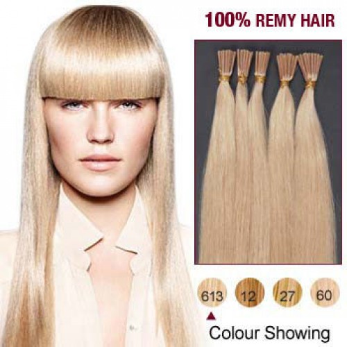 24" Bleach Blonde(#613) 100S Stick Tip Remy Human Hair Extensions