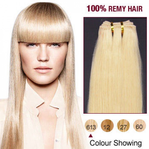 12" Bleach Blonde(#613) Light Yaki Indian Remy Hair Wefts
