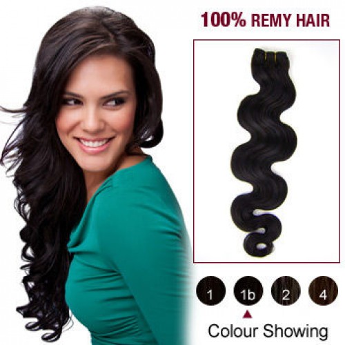 10" Natural Black(#1b) Body Wave Indian Remy Hair Wefts