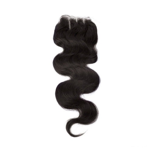 18 Inches Body Wave Natural Black Free Parted Indian Remy Lace Closure