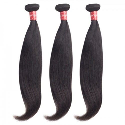 14 Inches*3 Straight Natural Black Virgin Brazilian Hair