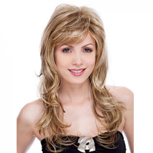 Human Hair Lace Front Wig Wavy Blonde Highlight #18/613