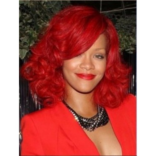 Celebrity Human Hair Full Lace Wig Curly Blonde Highlight