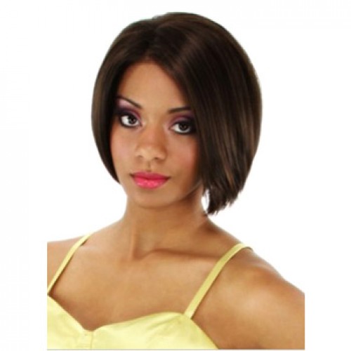 African American Hair Wig Straight Dark Brown