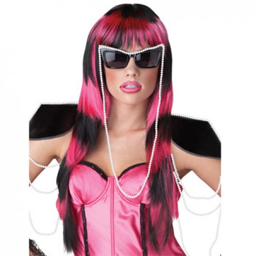 Women's Costume Wig For Party Black/Pink