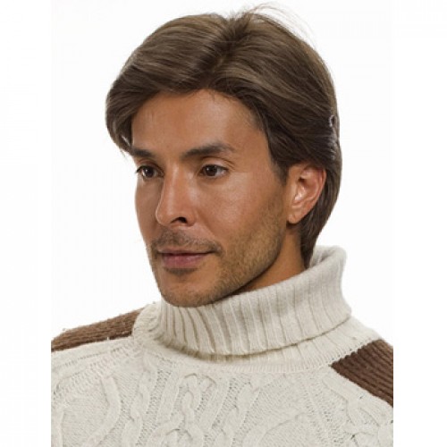 Synthetic Men's Wig Straight Ash Brown
