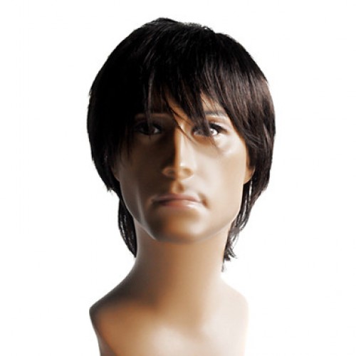Synthetic Men's Wig Straight Black