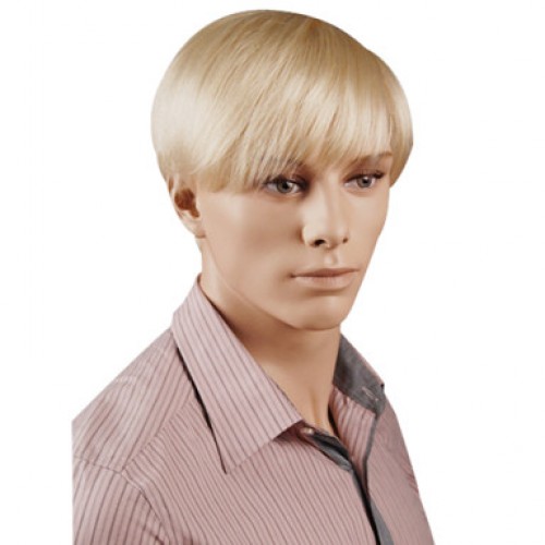 Synthetic Men's Wig Straight Golden Blonde